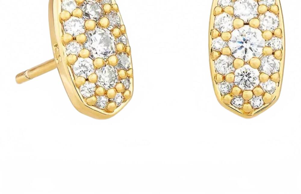 NEW KENDRA SCOTT women's grayson crystal stud earrings in gold